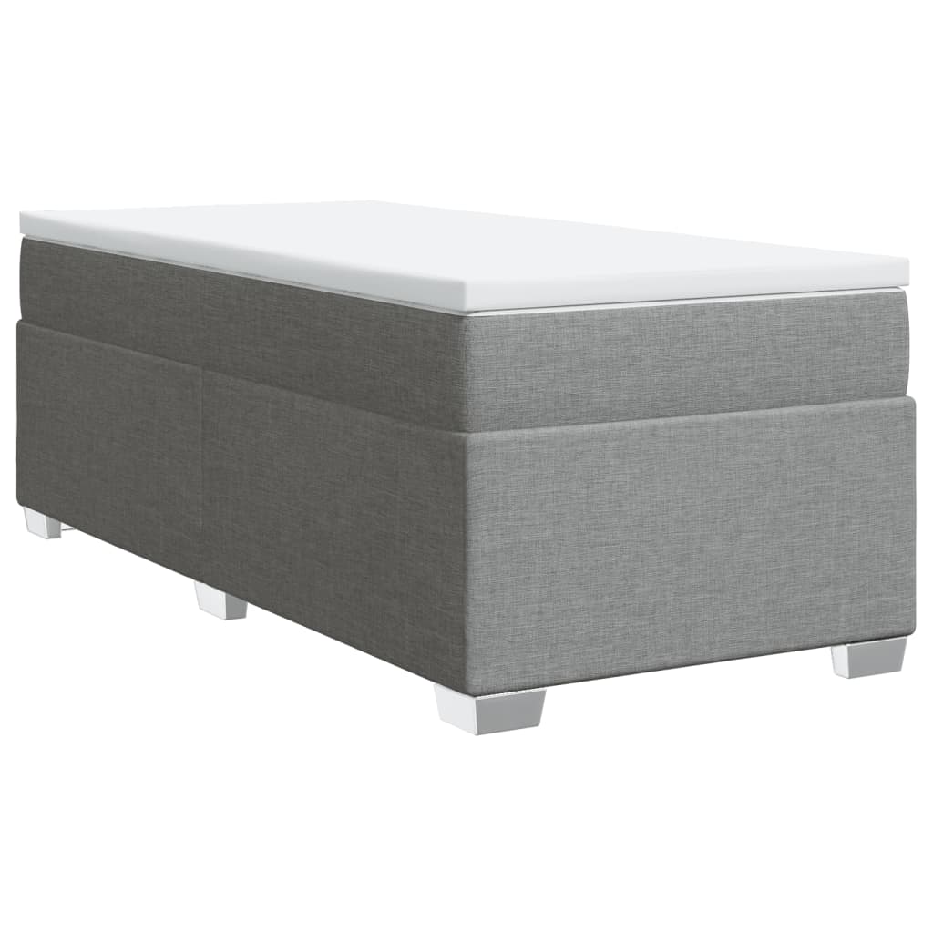 Boxspring met matras stof lichtgrijs 90x190 cm is nu te koop bij PeponiXL, paradijselijk wonen!