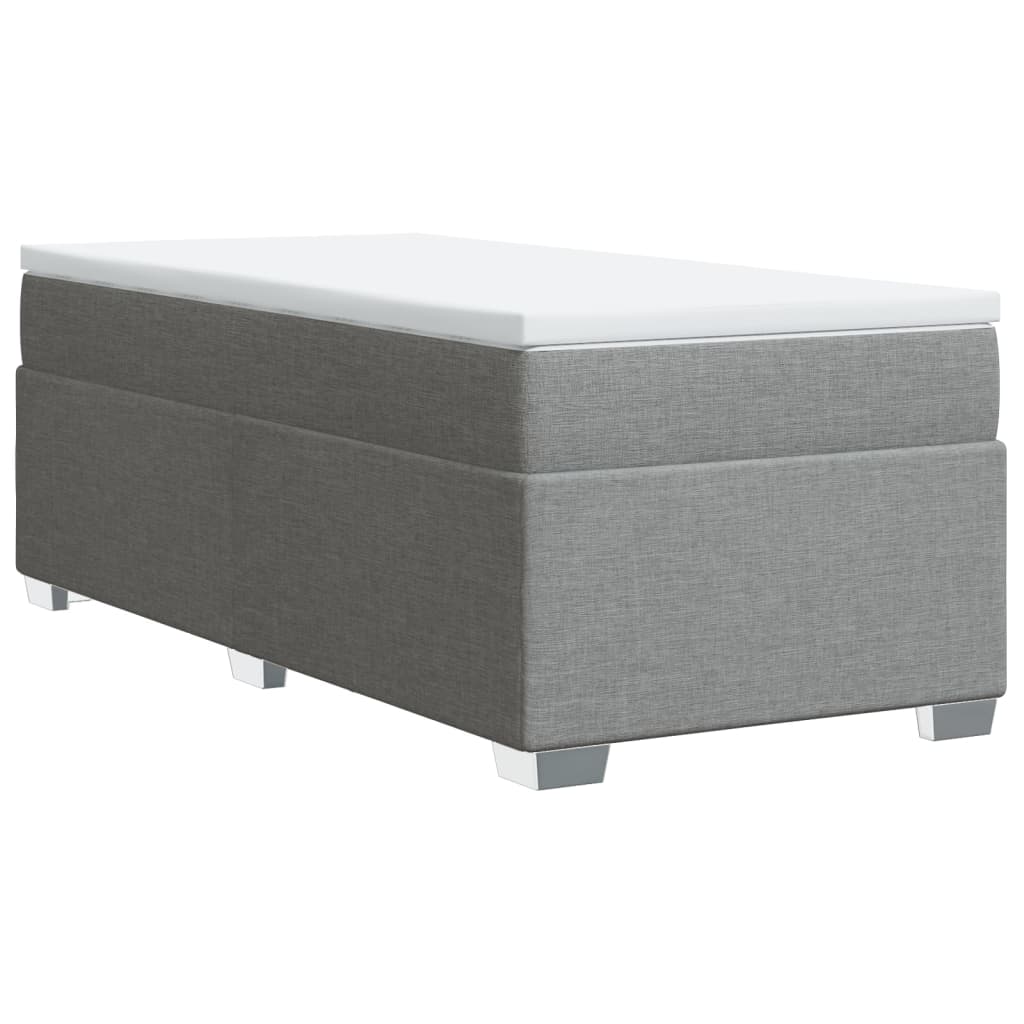 Boxspring met matras stof lichtgrijs 90x190 cm is nu te koop bij PeponiXL, paradijselijk wonen!