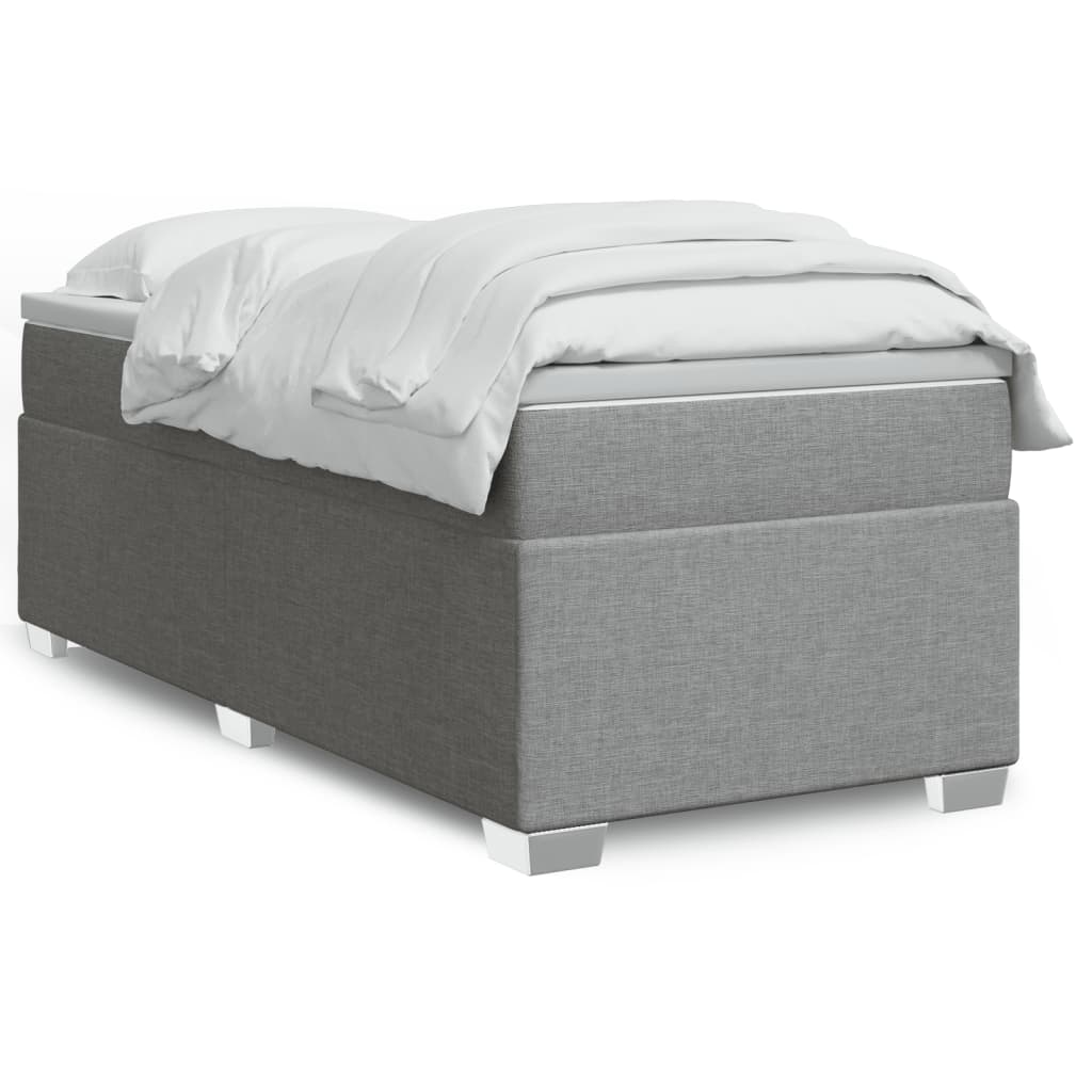 Boxspring met matras stof lichtgrijs 90x190 cm is nu te koop bij PeponiXL, paradijselijk wonen!