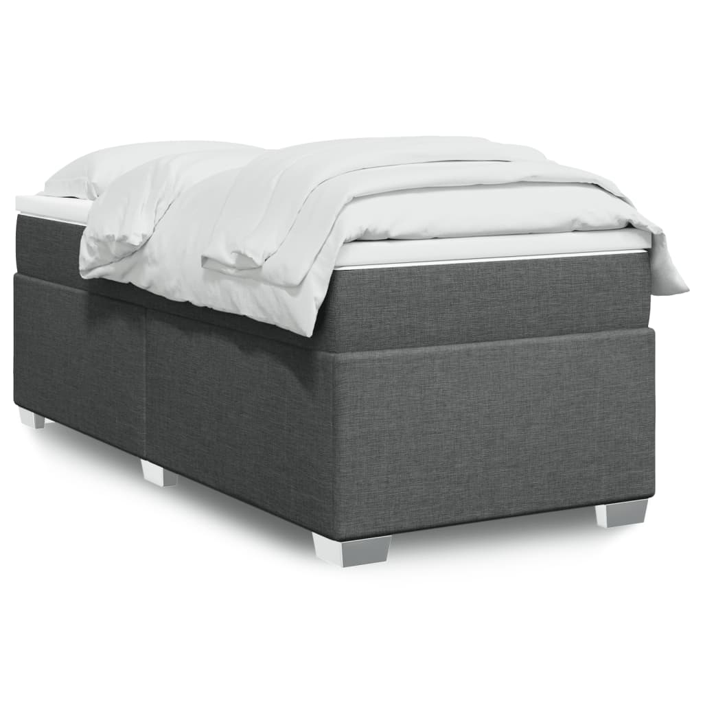 Boxspring met matras stof donkergrijs 90x190 cm is nu te koop bij PeponiXL, paradijselijk wonen!