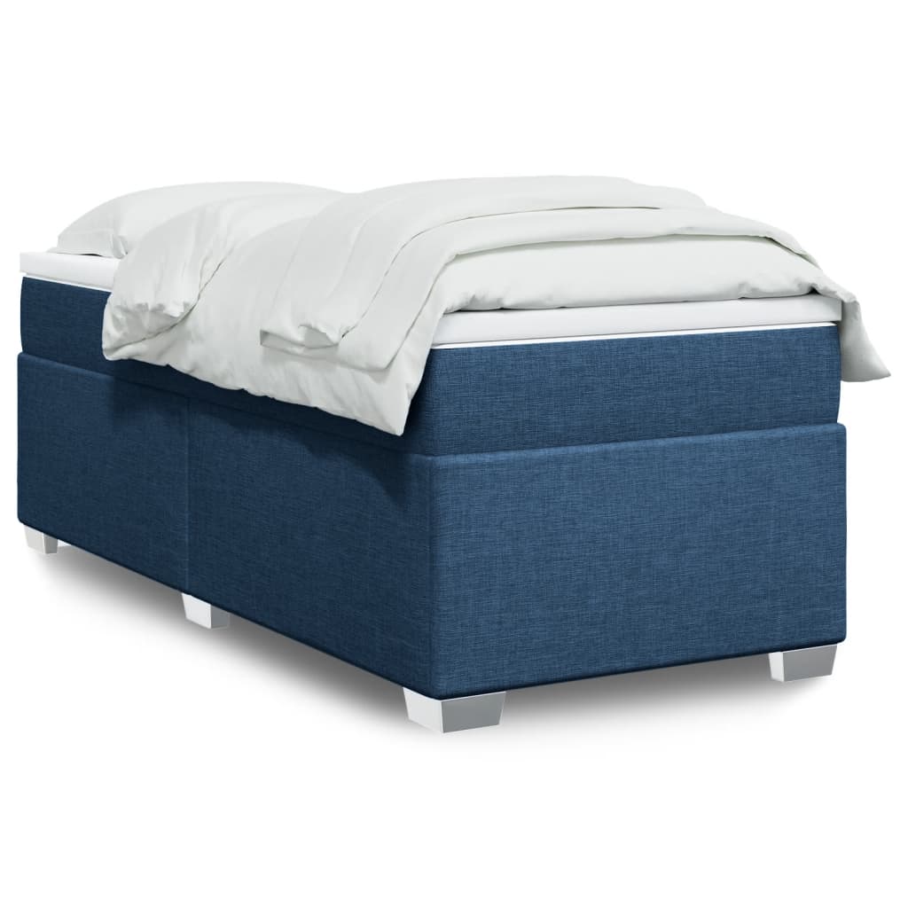Boxspring met matras stof blauw 90x190 cm is nu te koop bij PeponiXL, paradijselijk wonen!