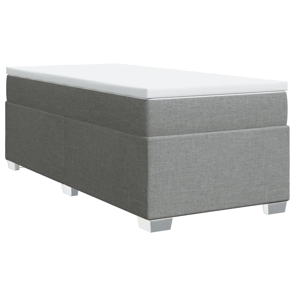 Boxspring met matras stof lichtgrijs 90x200 cm is nu te koop bij PeponiXL, paradijselijk wonen!