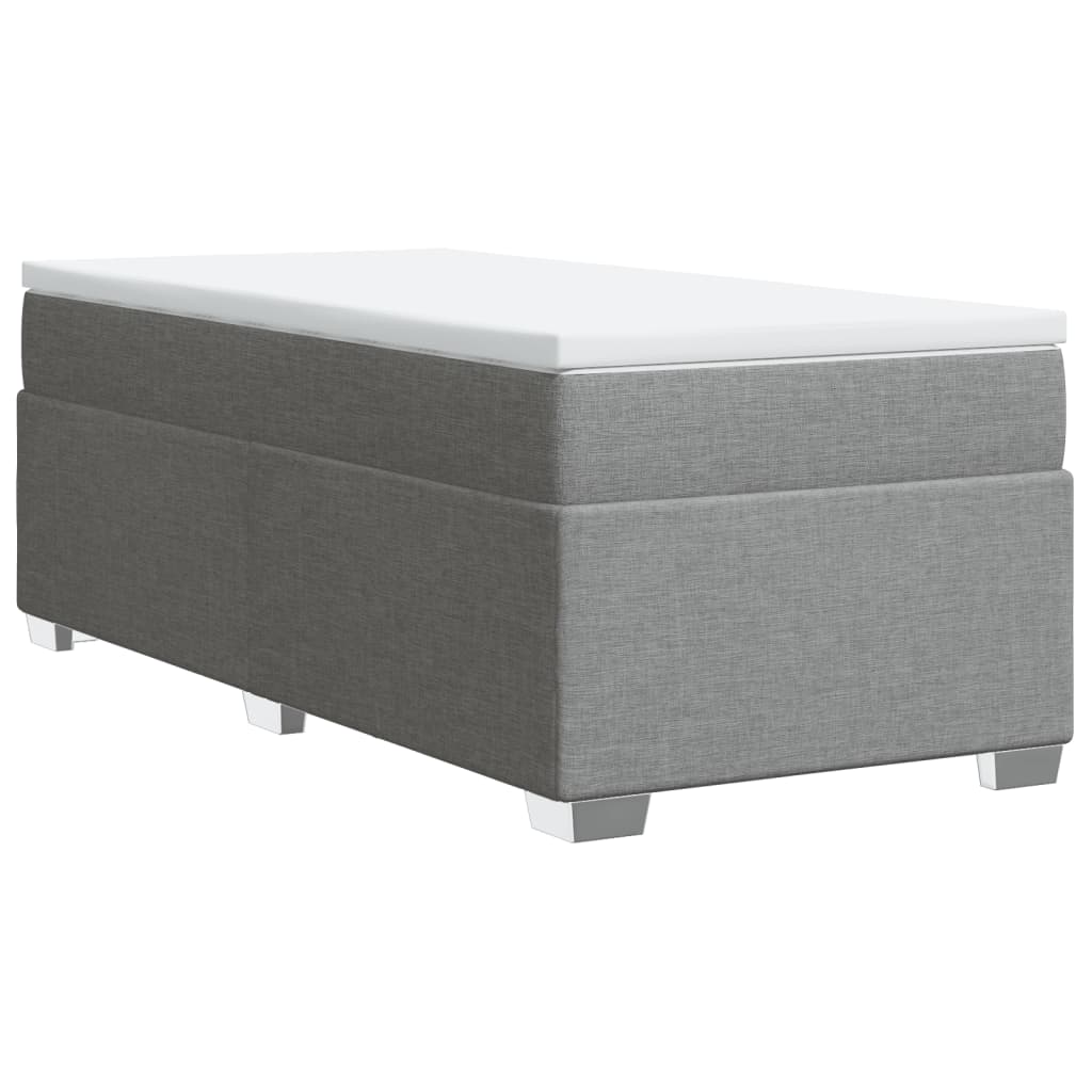 Boxspring met matras stof lichtgrijs 90x200 cm is nu te koop bij PeponiXL, paradijselijk wonen!