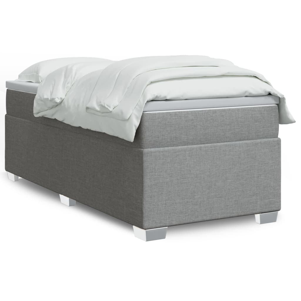 Boxspring met matras stof lichtgrijs 90x200 cm is nu te koop bij PeponiXL, paradijselijk wonen!
