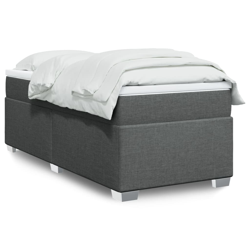 Boxspring met matras stof donkergrijs 90x200 cm is nu te koop bij PeponiXL, paradijselijk wonen!