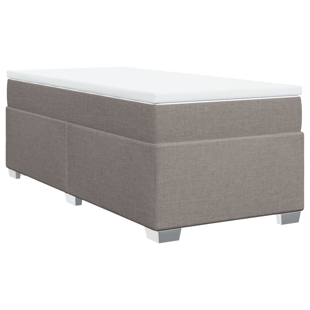 Boxspring met matras stof taupe 90x200 cm is nu te koop bij PeponiXL, paradijselijk wonen!
