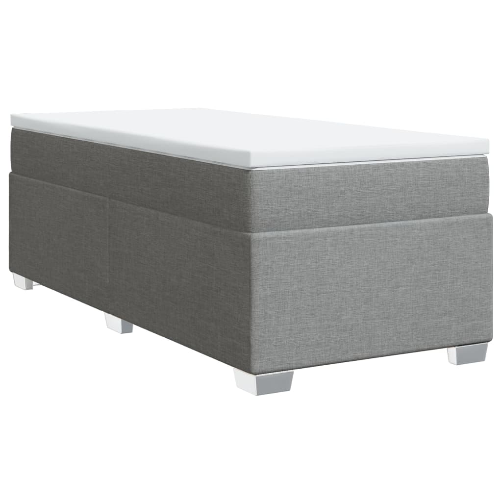 Boxspring met matras stof lichtgrijs 100x200 cm is nu te koop bij PeponiXL, paradijselijk wonen!