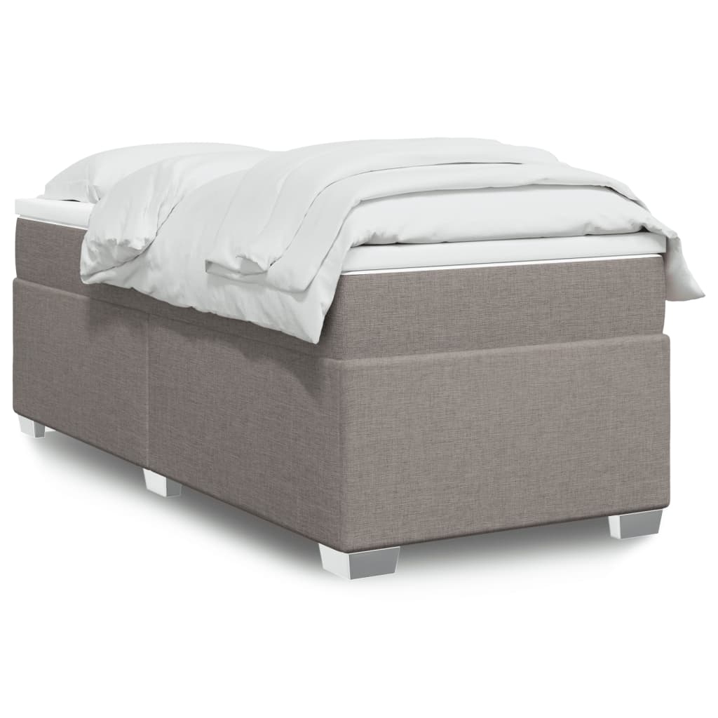 Boxspring met matras stof taupe 100x200 cm is nu te koop bij PeponiXL, paradijselijk wonen!