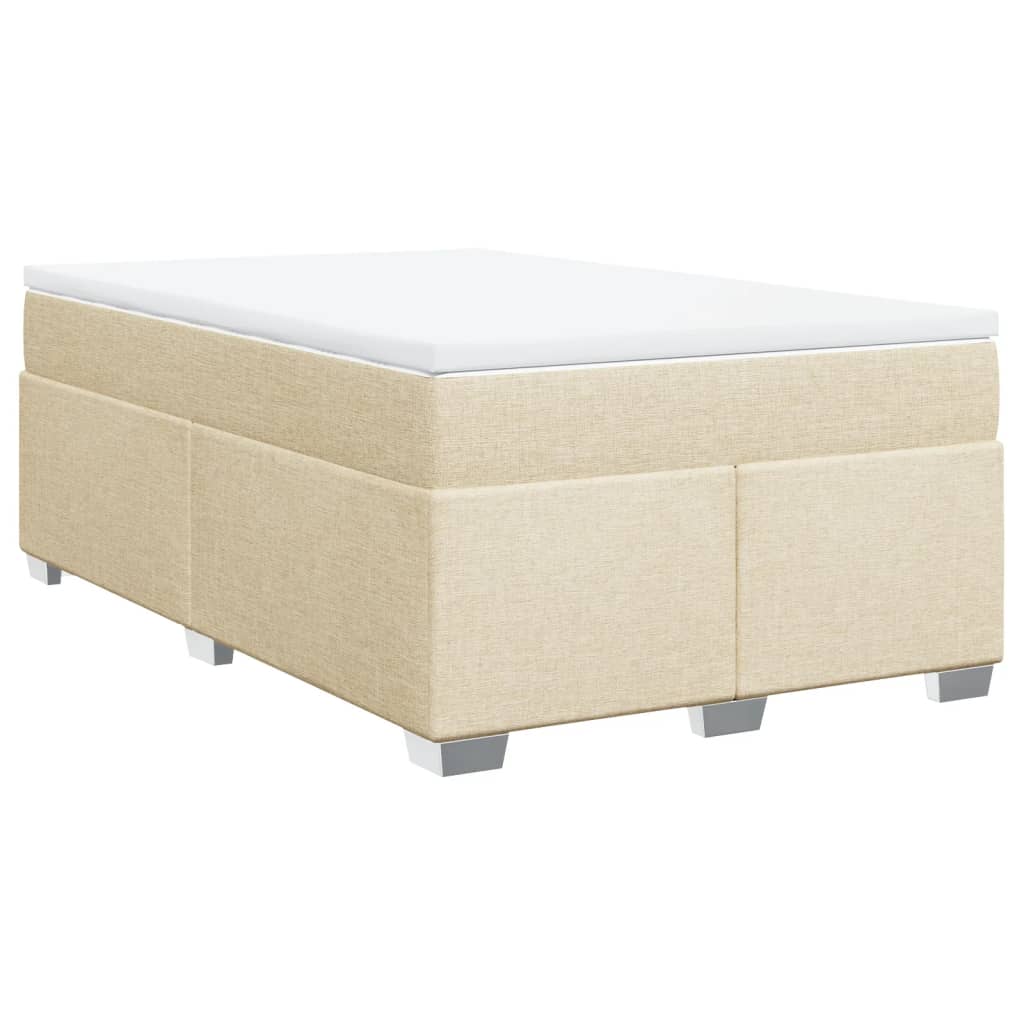 Boxspring met matras stof crèmekleurig 120x190 cm is nu te koop bij PeponiXL, paradijselijk wonen!