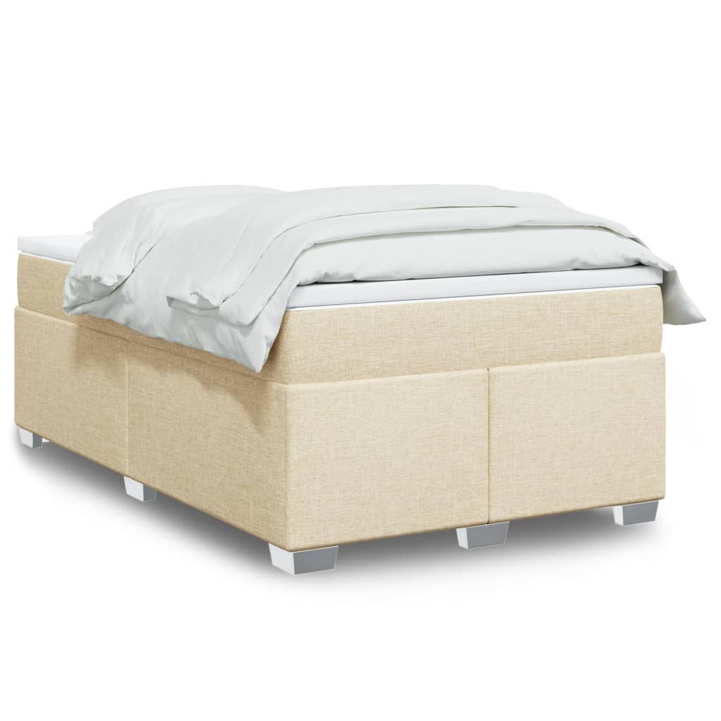 Boxspring met matras stof crèmekleurig 120x190 cm is nu te koop bij PeponiXL, paradijselijk wonen!