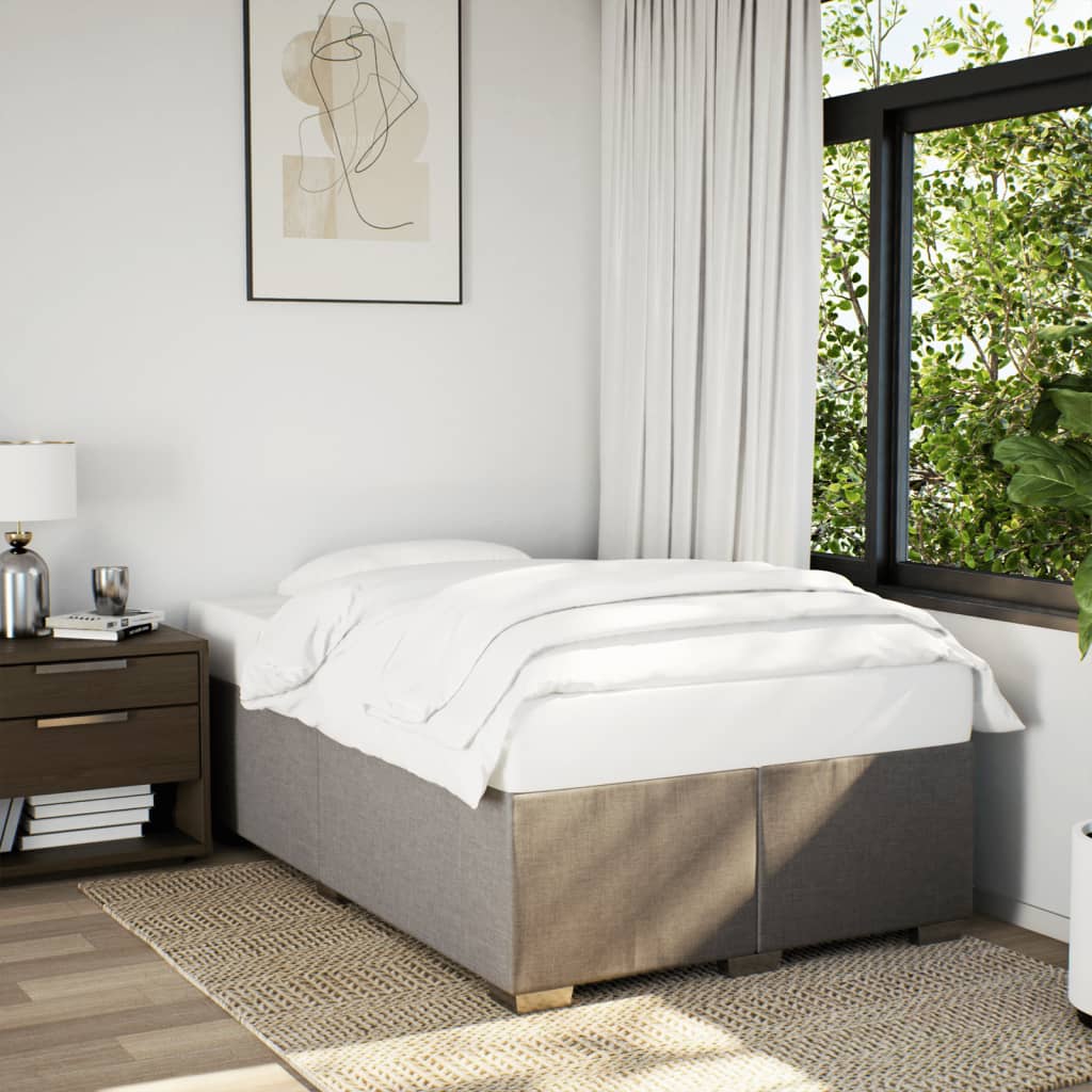 Boxspring met matras stof taupe 120x200 cm is nu te koop bij PeponiXL, paradijselijk wonen!