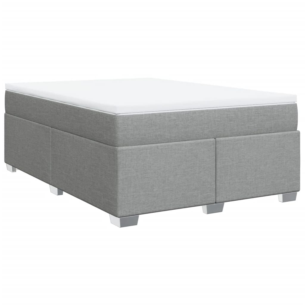 Boxspring met matras stof lichtgrijs 140x190 cm is nu te koop bij PeponiXL, paradijselijk wonen!