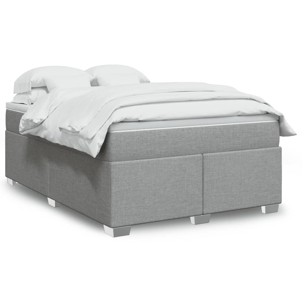 Boxspring met matras stof lichtgrijs 140x190 cm is nu te koop bij PeponiXL, paradijselijk wonen!