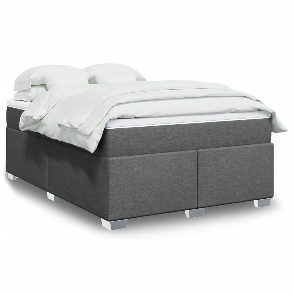 Boxspring met matras stof donkergrijs 140x190 cm is nu te koop bij PeponiXL, paradijselijk wonen!
