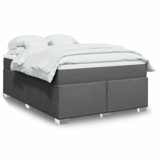 Boxspring met matras stof donkergrijs 140x190 cm is nu te koop bij PeponiXL, paradijselijk wonen!