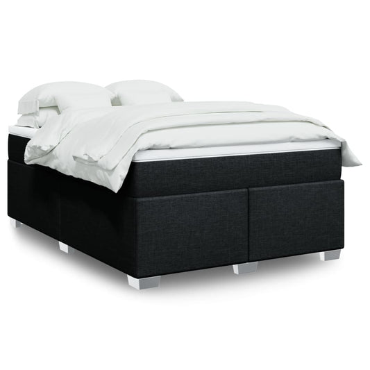Boxspring met matras stof zwart 140x190 cm is nu te koop bij PeponiXL, paradijselijk wonen!