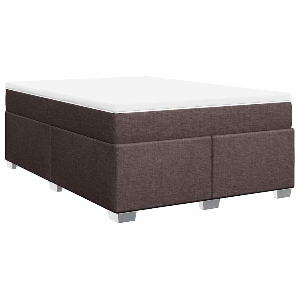 Boxspring met matras stof donkerbruin 140x190 cm is nu te koop bij PeponiXL, paradijselijk wonen!