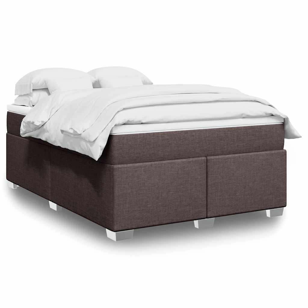 Boxspring met matras stof donkerbruin 140x190 cm is nu te koop bij PeponiXL, paradijselijk wonen!