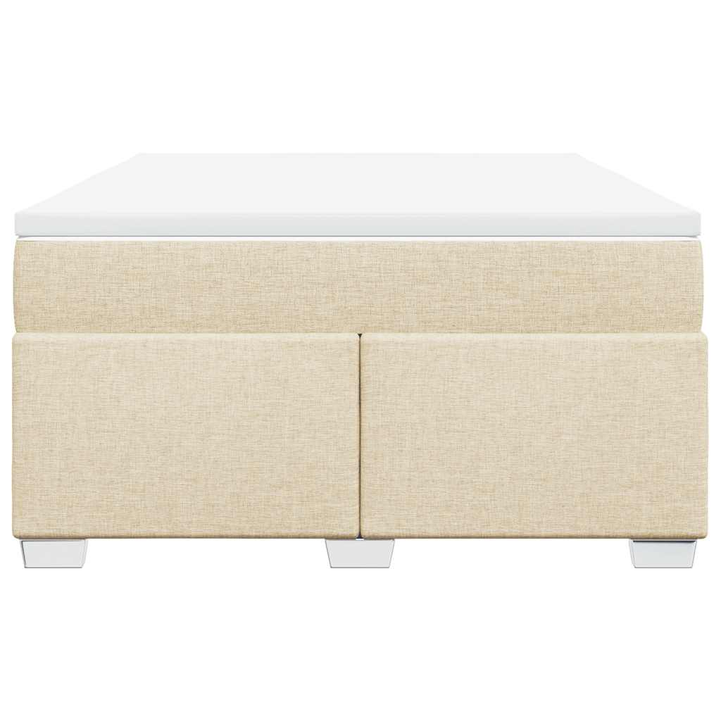 Boxspring met matras stof crèmekleurig 140x190 cm is nu te koop bij PeponiXL, paradijselijk wonen!
