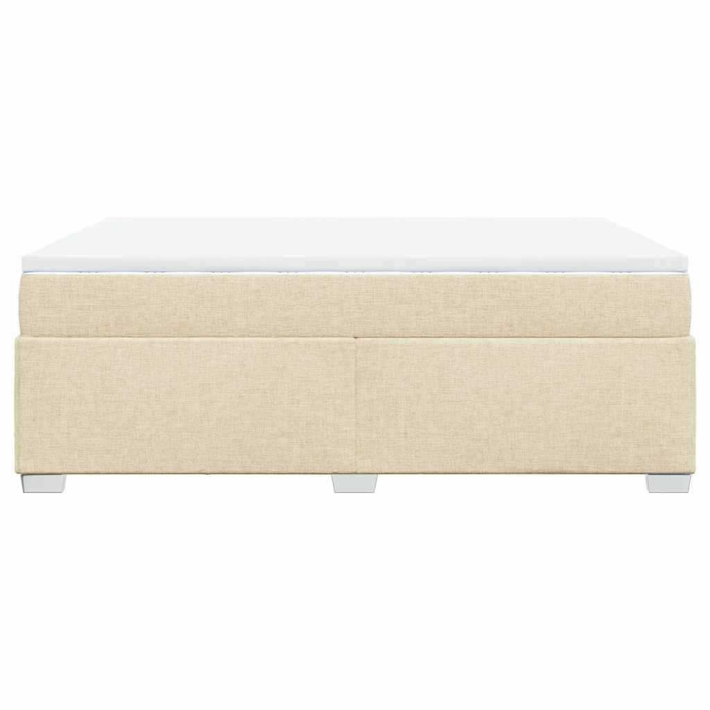 Boxspring met matras stof crèmekleurig 140x190 cm is nu te koop bij PeponiXL, paradijselijk wonen!