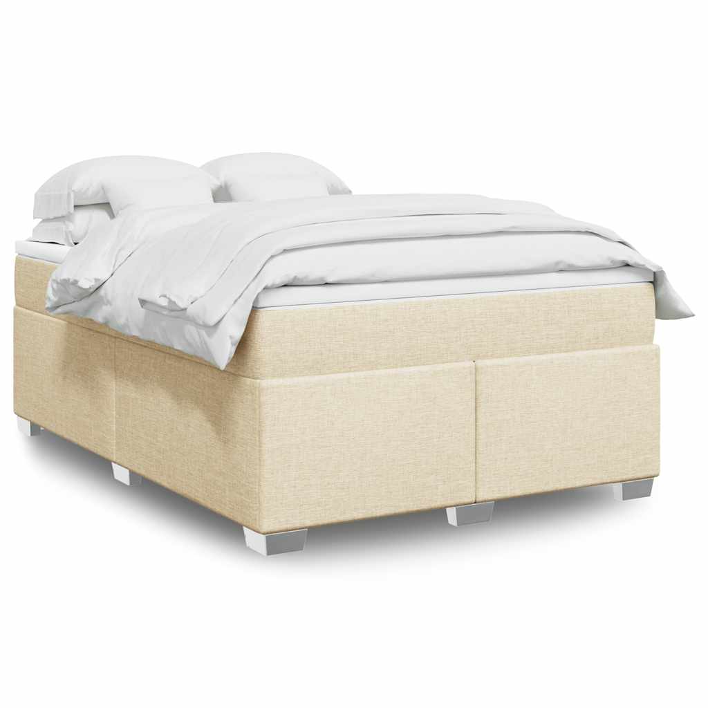 Boxspring met matras stof crèmekleurig 140x190 cm is nu te koop bij PeponiXL, paradijselijk wonen!