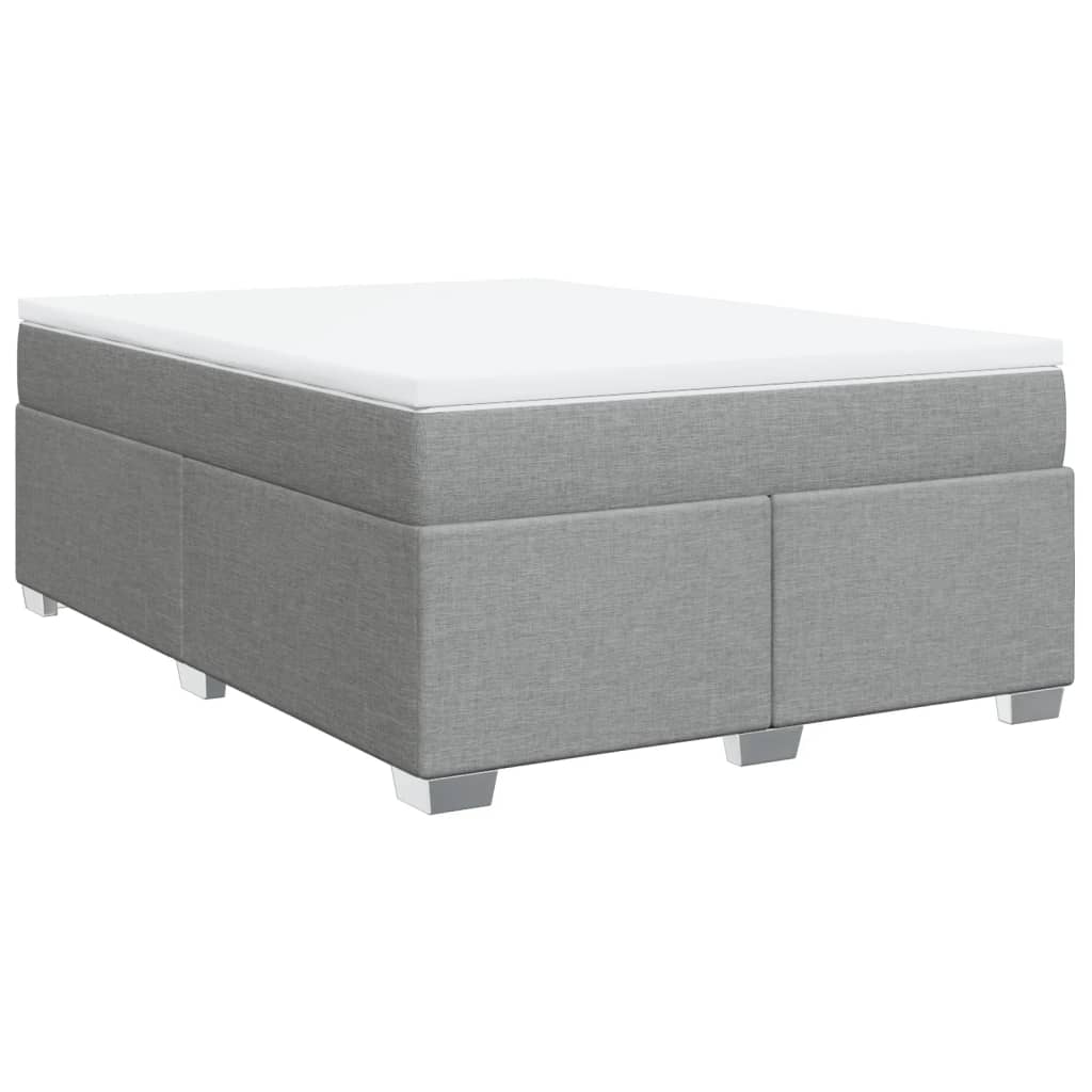 Boxspring met matras stof lichtgrijs 140x200 cm is nu te koop bij PeponiXL, paradijselijk wonen!