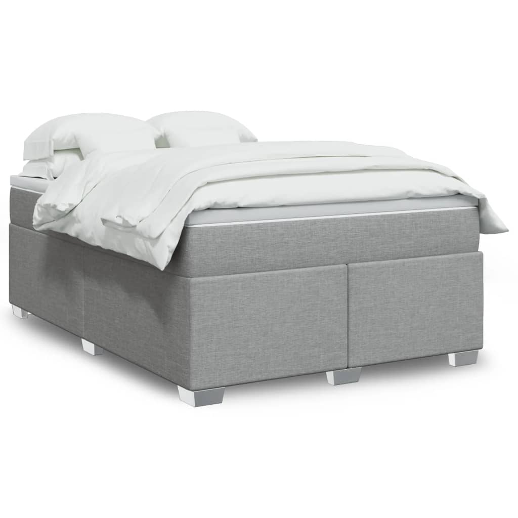 Boxspring met matras stof lichtgrijs 140x200 cm is nu te koop bij PeponiXL, paradijselijk wonen!