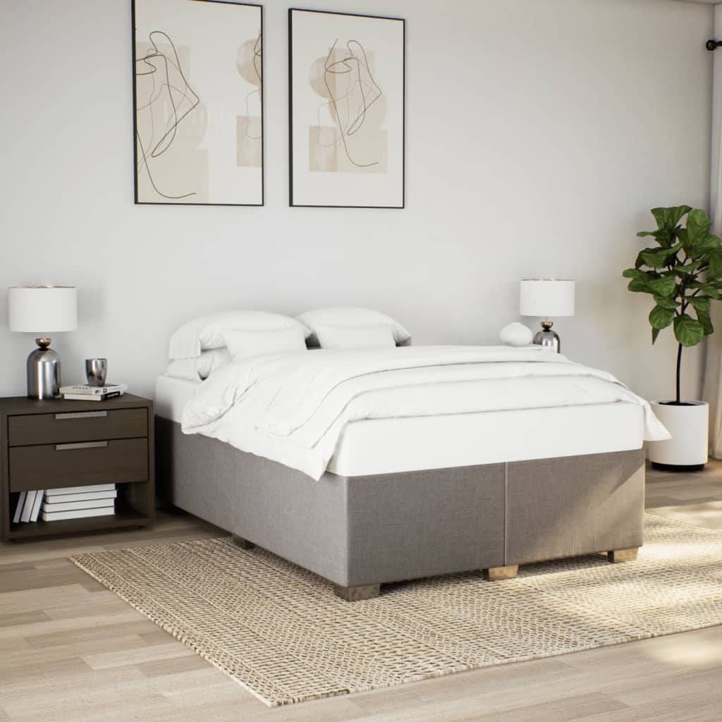 Boxspring met matras stof taupe 140x200 cm is nu te koop bij PeponiXL, paradijselijk wonen!