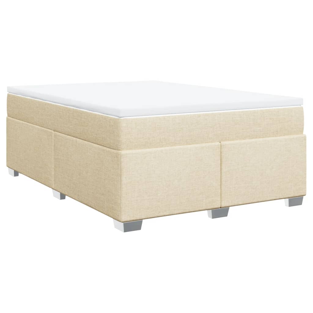 Boxspring met matras stof crèmekleurig 140x200 cm is nu te koop bij PeponiXL, paradijselijk wonen!