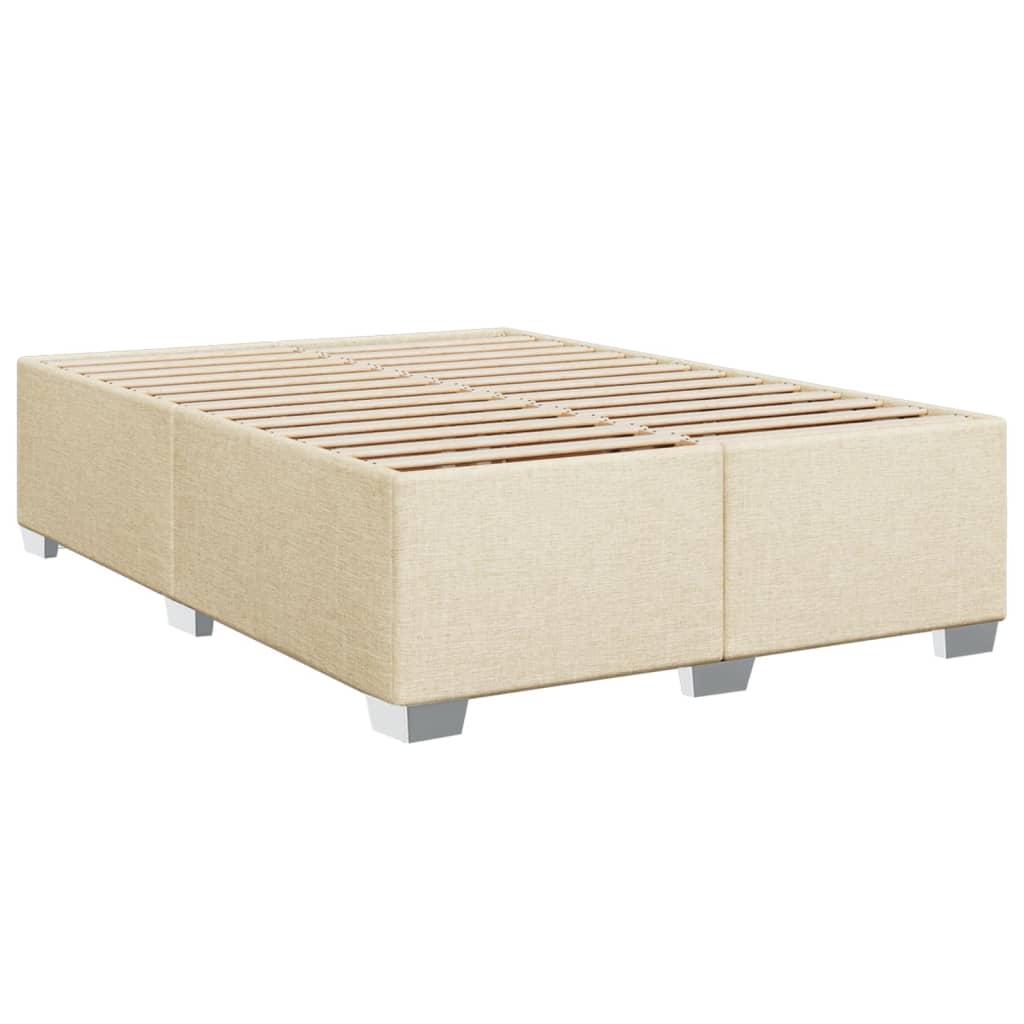 Boxspring met matras stof crèmekleurig 140x200 cm is nu te koop bij PeponiXL, paradijselijk wonen!