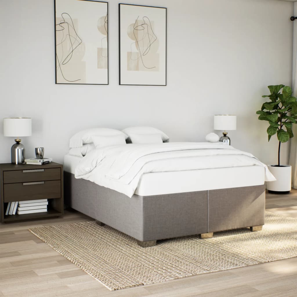 Boxspring met matras stof taupe 160x200 cm is nu te koop bij PeponiXL, paradijselijk wonen!