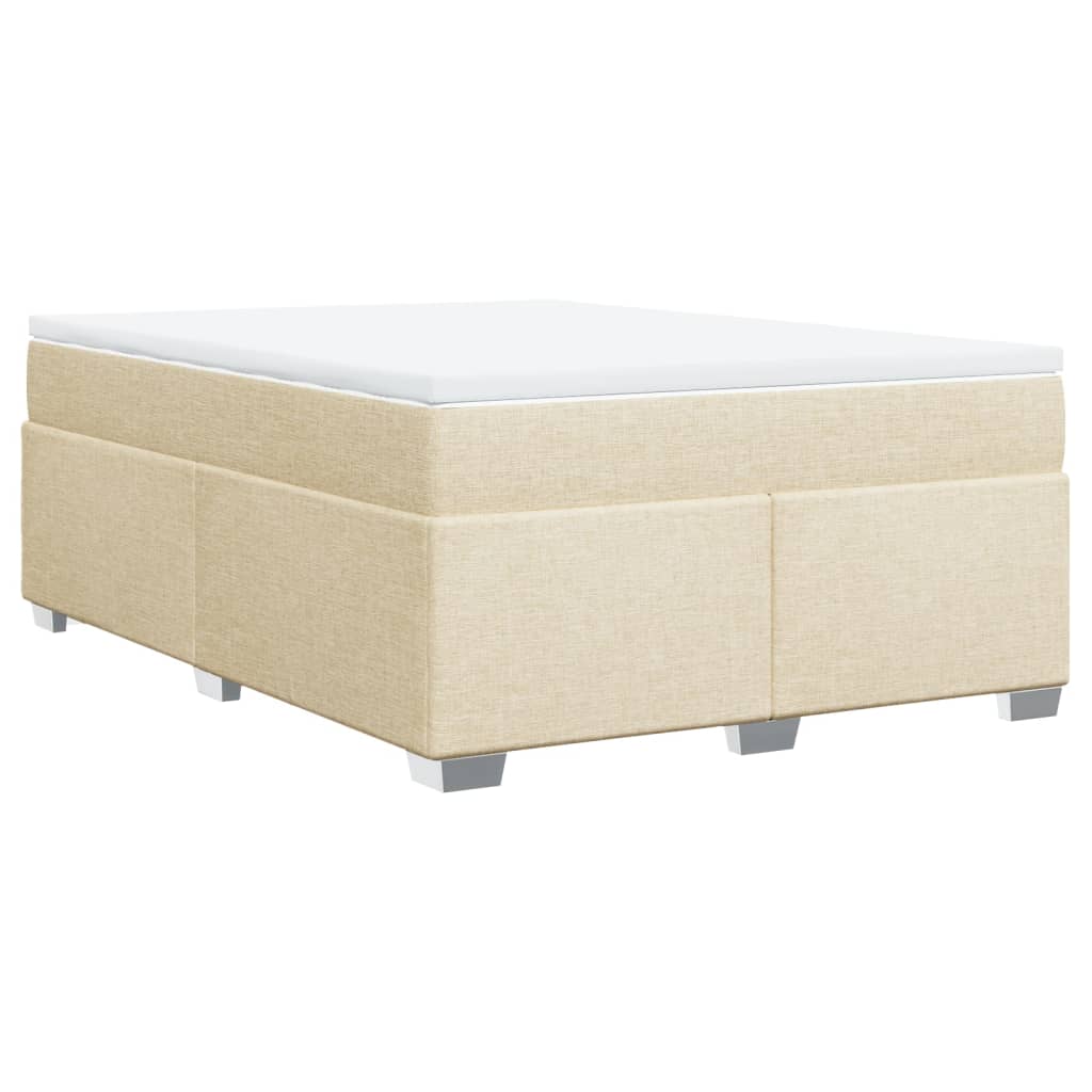 Boxspring met matras stof crèmekleurig 160x200 cm is nu te koop bij PeponiXL, paradijselijk wonen!