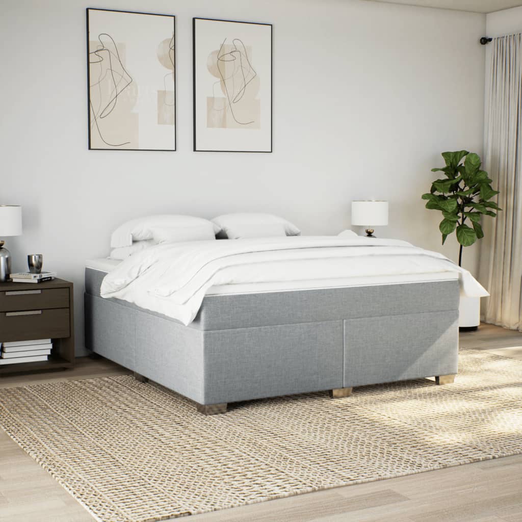Boxspring met matras stof lichtgrijs 180x200 cm is nu te koop bij PeponiXL, paradijselijk wonen!