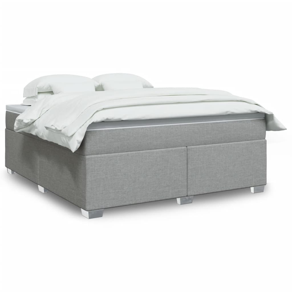 Boxspring met matras stof lichtgrijs 180x200 cm is nu te koop bij PeponiXL, paradijselijk wonen!