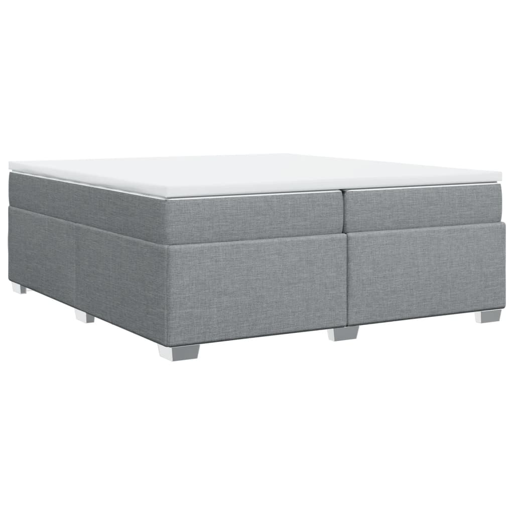 Boxspring met matras stof lichtgrijs 200x200 cm is nu te koop bij PeponiXL, paradijselijk wonen!