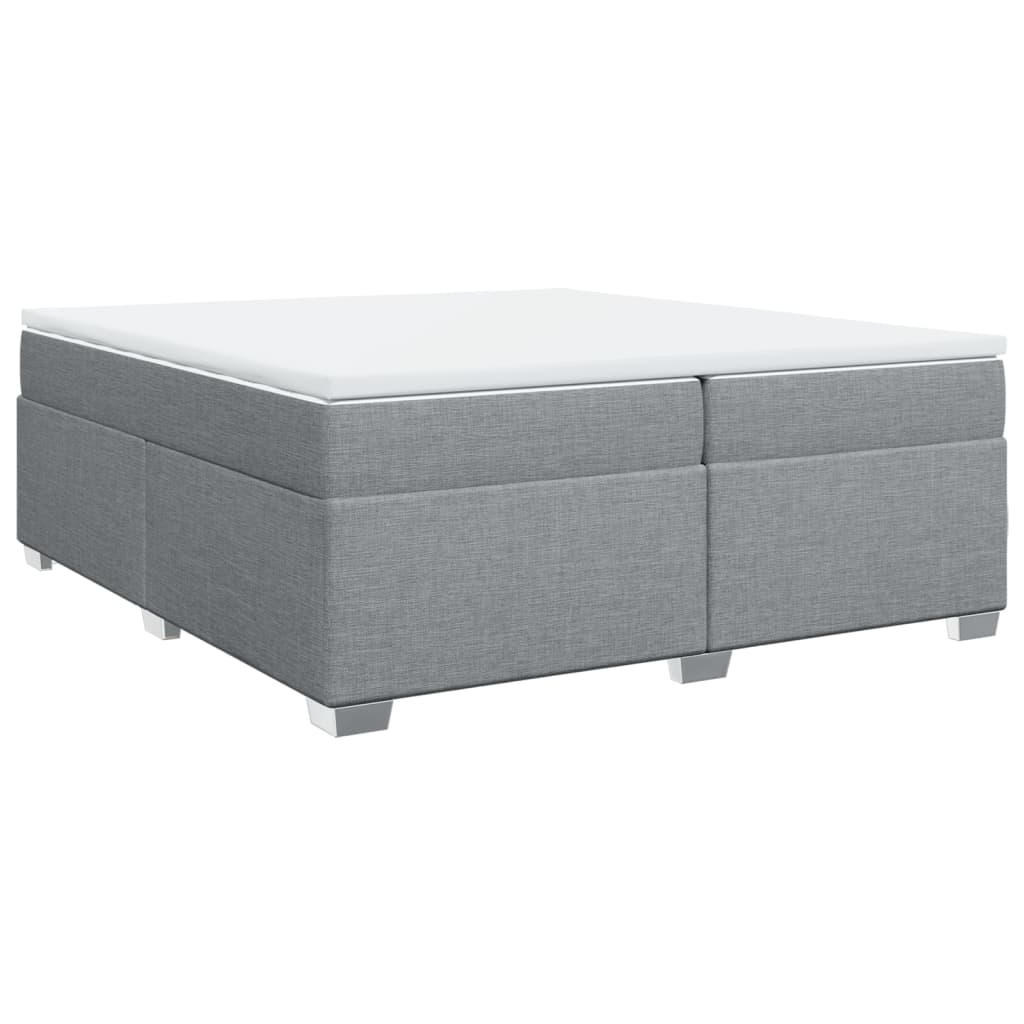 Boxspring met matras stof lichtgrijs 200x200 cm is nu te koop bij PeponiXL, paradijselijk wonen!