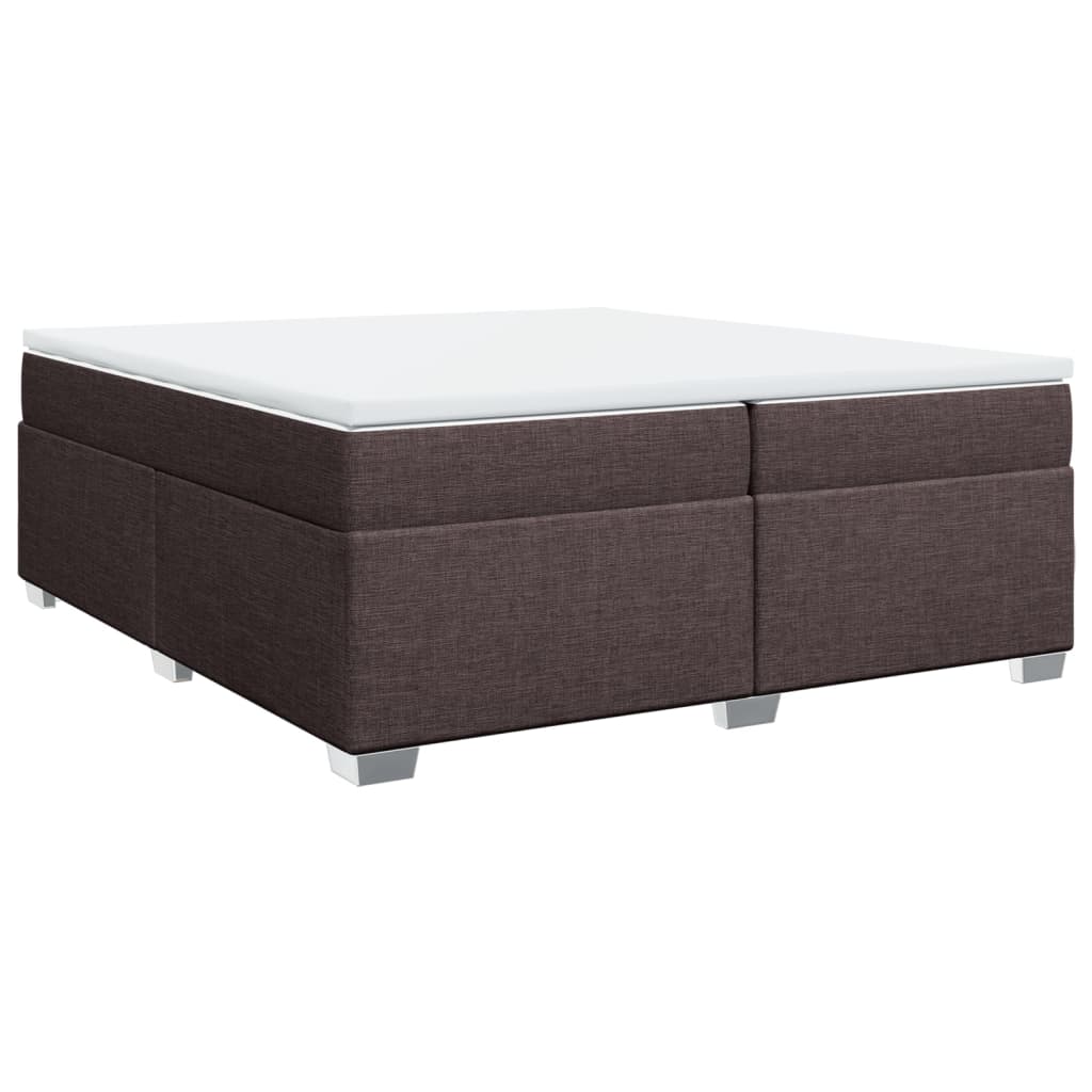 Boxspring met matras stof donkerbruin 200x200 cm is nu te koop bij PeponiXL, paradijselijk wonen!