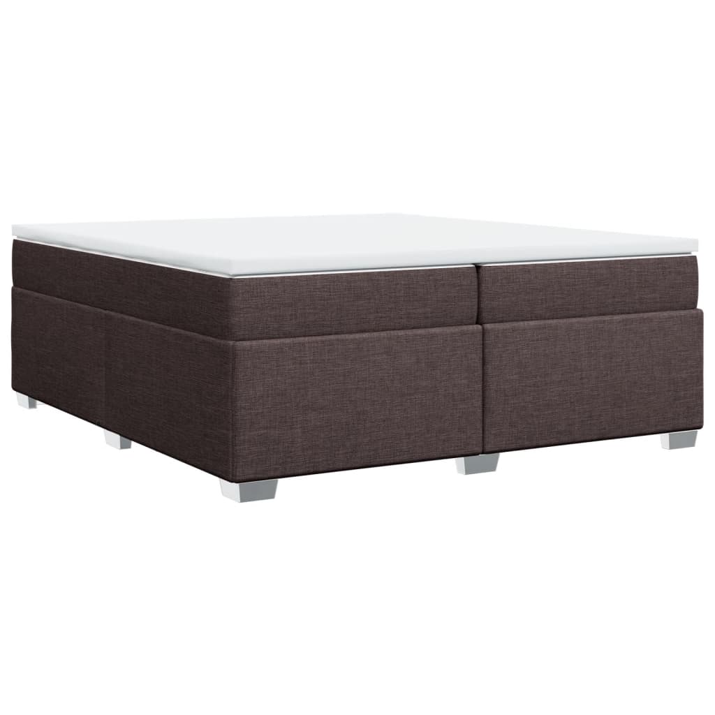 Boxspring met matras stof donkerbruin 200x200 cm is nu te koop bij PeponiXL, paradijselijk wonen!