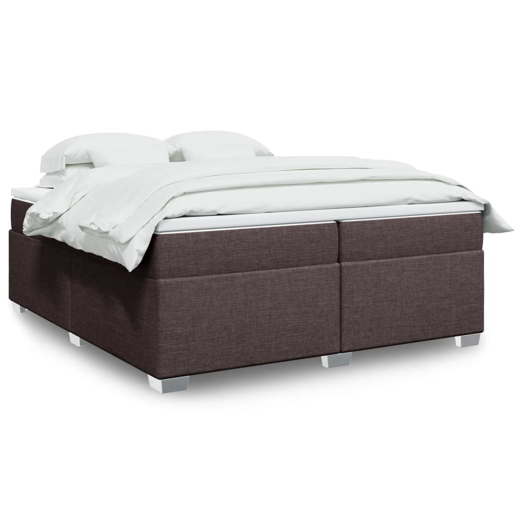 Boxspring met matras stof donkerbruin 200x200 cm is nu te koop bij PeponiXL, paradijselijk wonen!