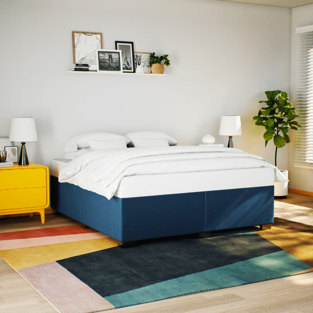 Boxspring met matras stof blauw 200x200 cm is nu te koop bij PeponiXL, paradijselijk wonen!