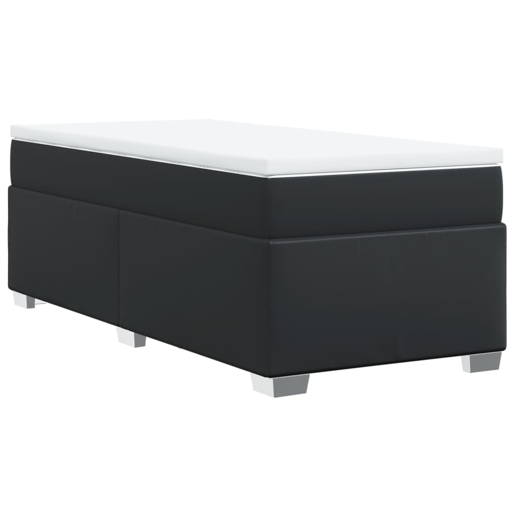 Boxspring met matras kunstleer zwart 80x200 cm is nu te koop bij PeponiXL, paradijselijk wonen!