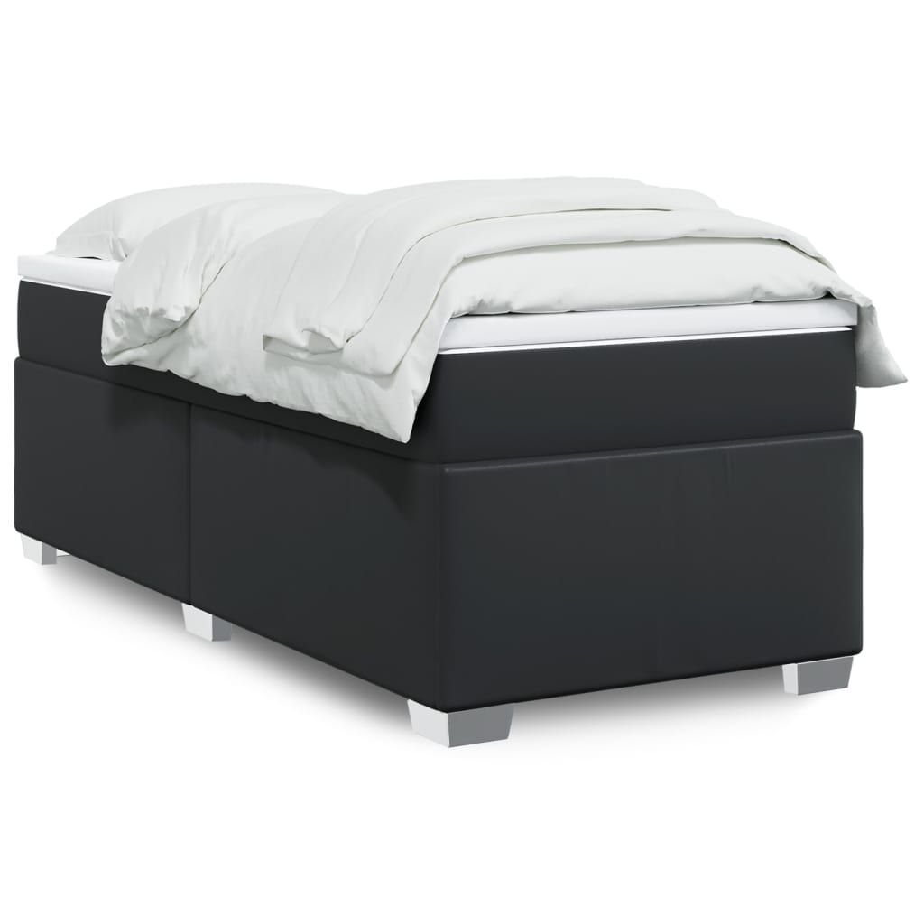 Boxspring met matras kunstleer zwart 80x200 cm is nu te koop bij PeponiXL, paradijselijk wonen!