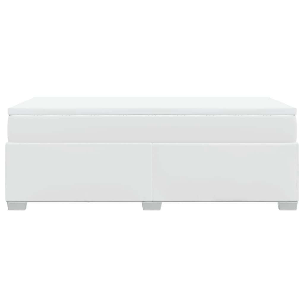Boxspring met matras kunstleer wit 80x200 cm is nu te koop bij PeponiXL, paradijselijk wonen!