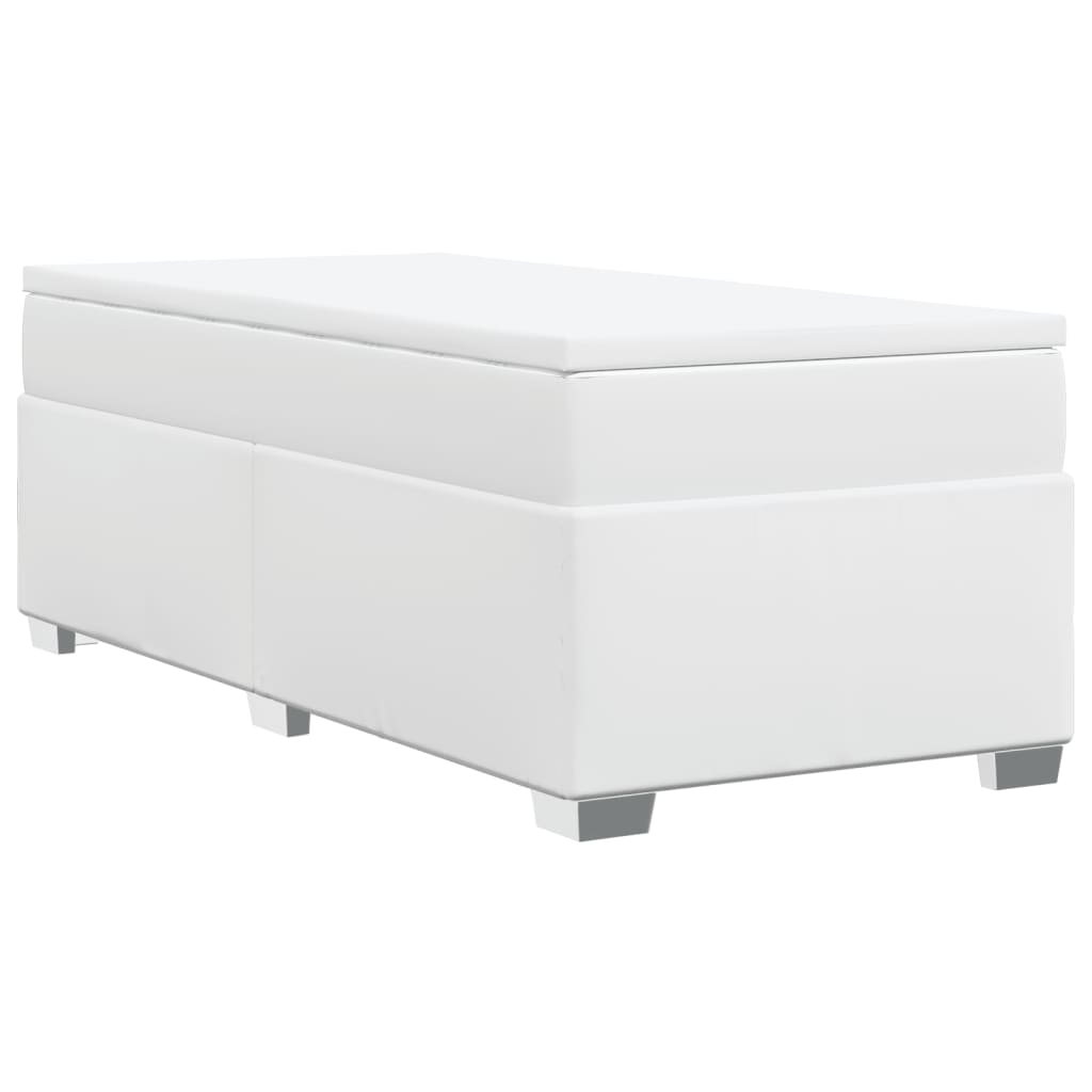 Boxspring met matras kunstleer wit 80x200 cm is nu te koop bij PeponiXL, paradijselijk wonen!