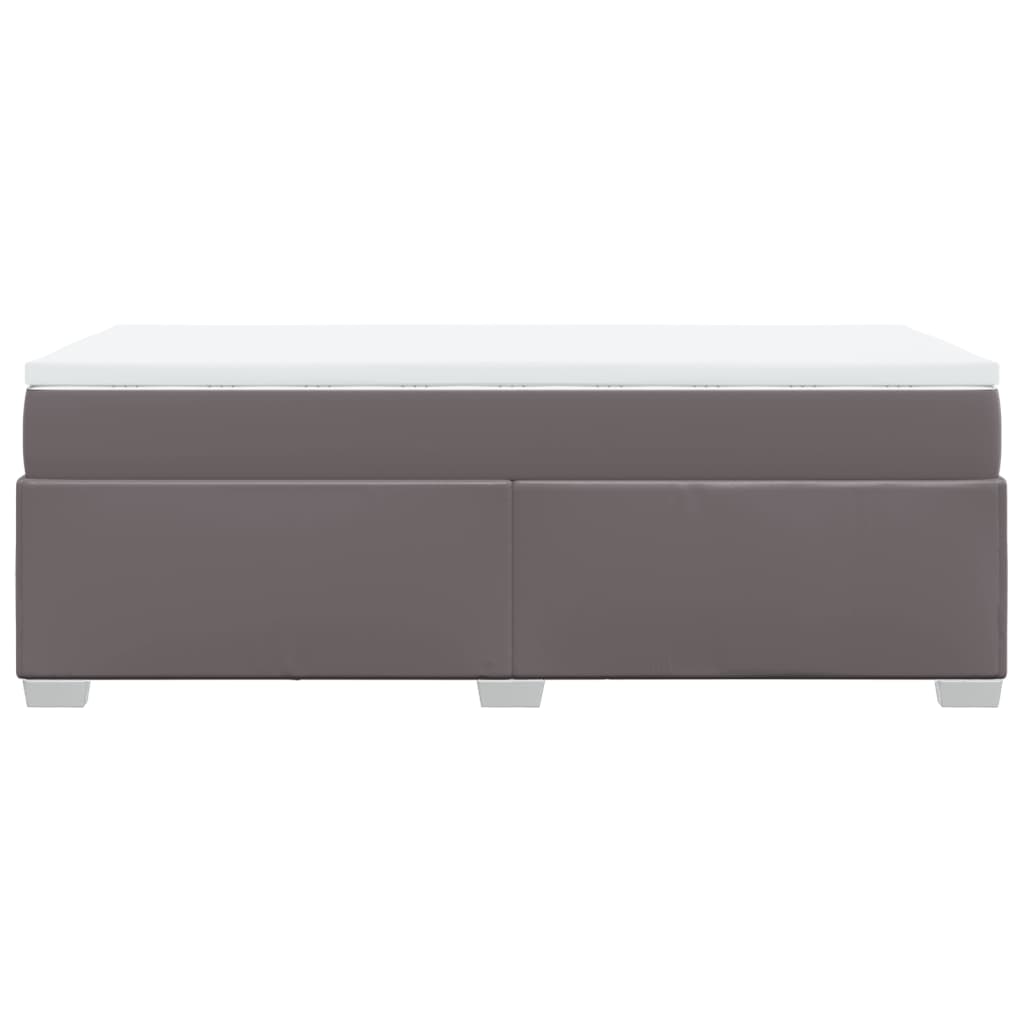 Boxspring met matras kunstleer grijs 80x200 cm is nu te koop bij PeponiXL, paradijselijk wonen!