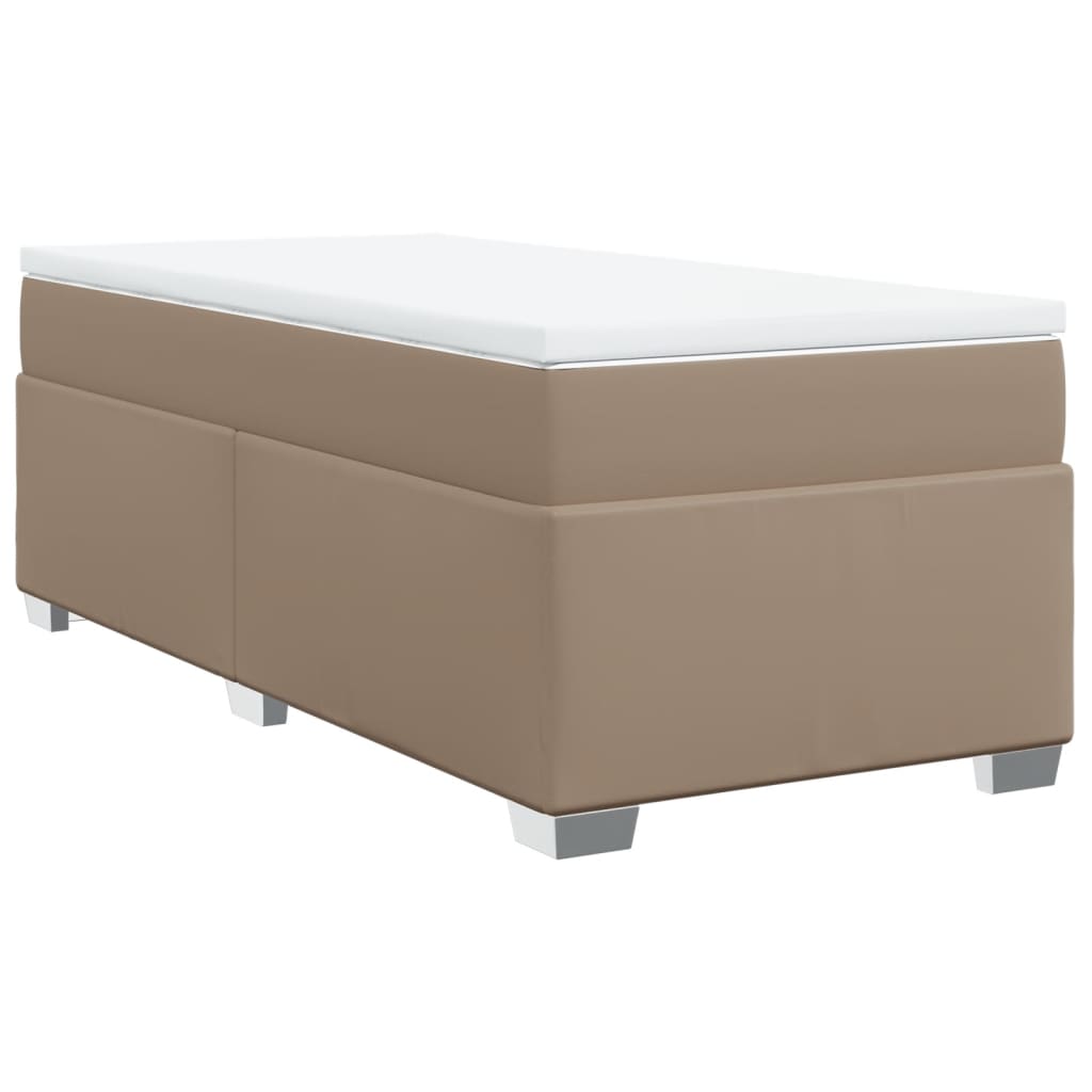Boxspring met matras kunstleer cappuccinokleurig 80x200 cm is nu te koop bij PeponiXL, paradijselijk wonen!
