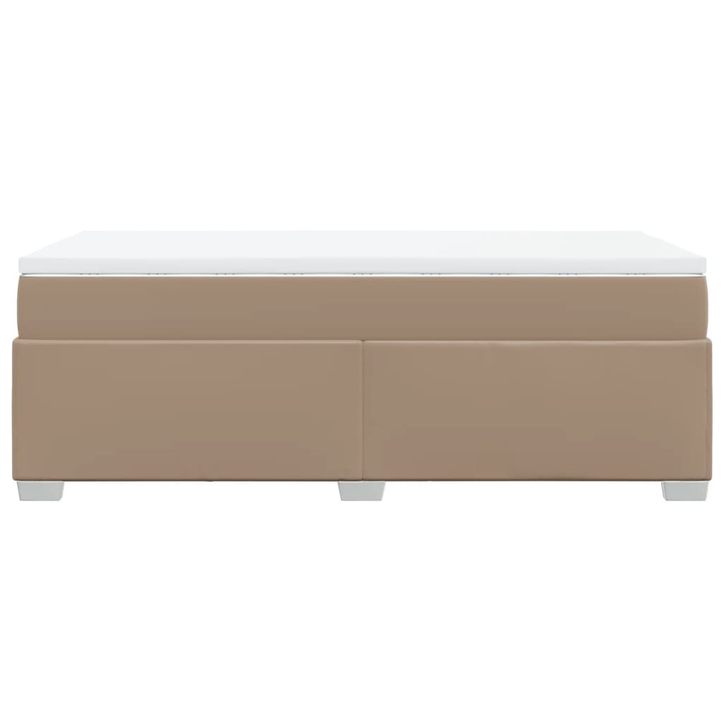 Boxspring met matras kunstleer cappuccinokleurig 80x200 cm is nu te koop bij PeponiXL, paradijselijk wonen!