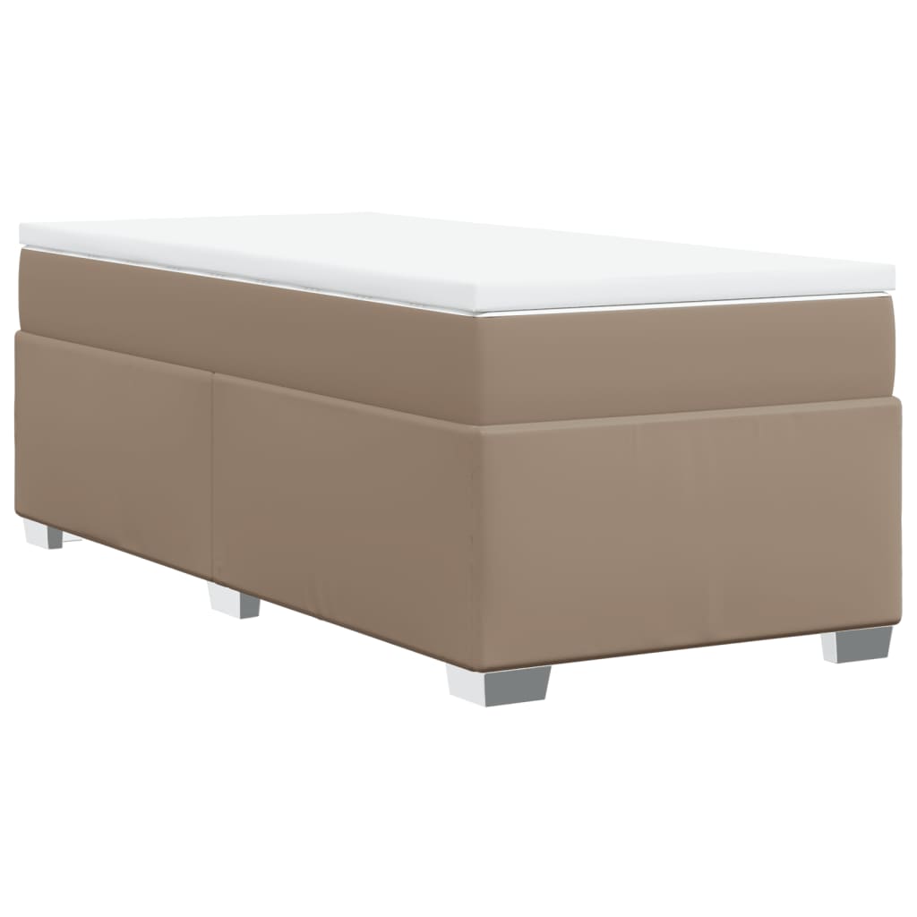 Boxspring met matras kunstleer cappuccinokleurig 80x200 cm is nu te koop bij PeponiXL, paradijselijk wonen!