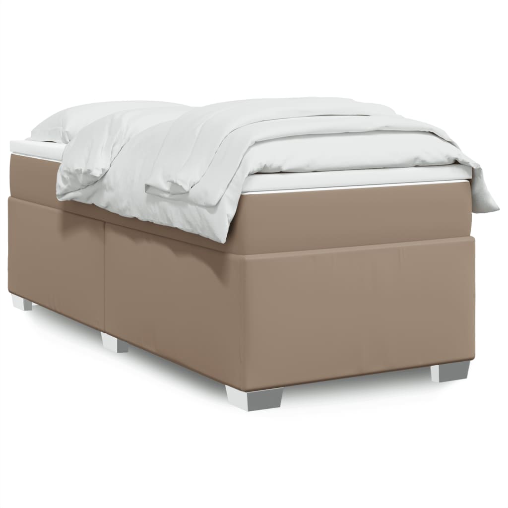 Boxspring met matras kunstleer cappuccinokleurig 80x200 cm is nu te koop bij PeponiXL, paradijselijk wonen!