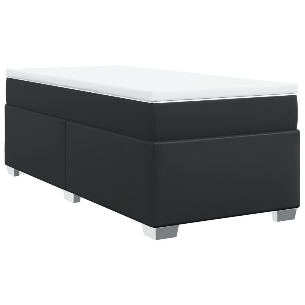 Boxspring met matras kunstleer zwart 90x190 cm is nu te koop bij PeponiXL, paradijselijk wonen!